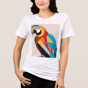 Abstrakter Papagei: Fettfarbiger Vektor Tri-Blend Shirt