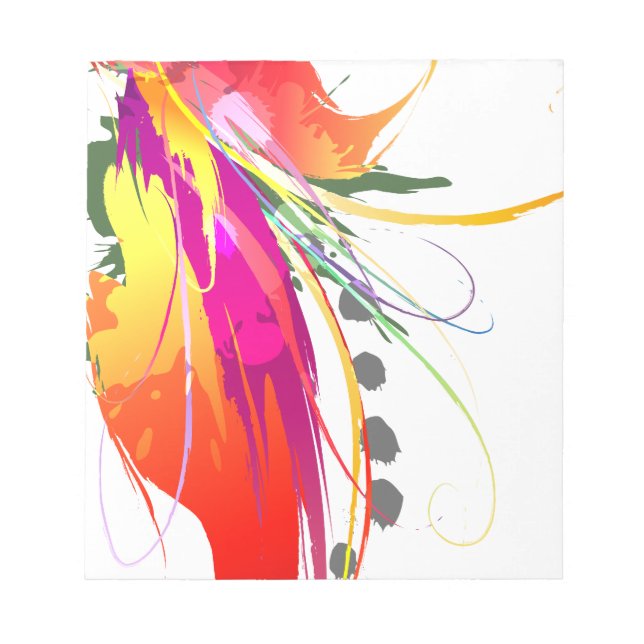 Abstrakter Paradiesvogel Spritzer Notizblock (Vorderseite)