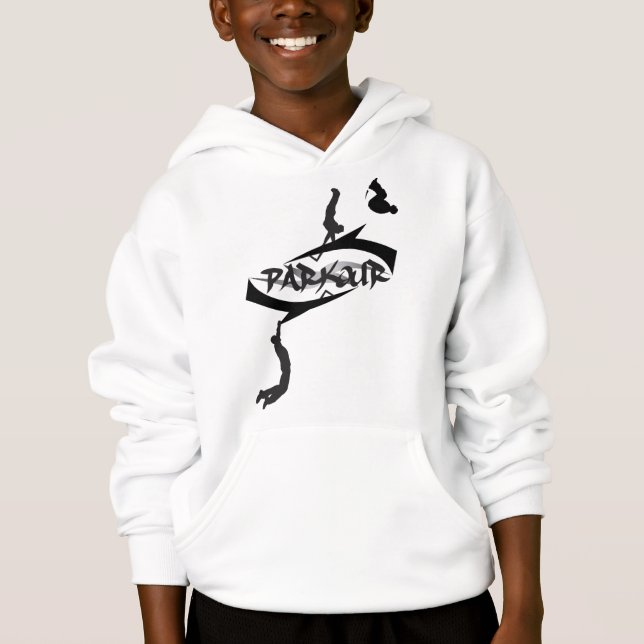 Abstrakter Parkour drehen um Hoodie (Vorderseite)