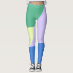 Abstrakter, pastelfarbener Blocklavender grün Leggings<br><div class="desc">Schönes abstraktes Kunstdesign mit modernem Stil und farbenfroher Ästhetik in Grün,  Blau und Lavendel.</div>