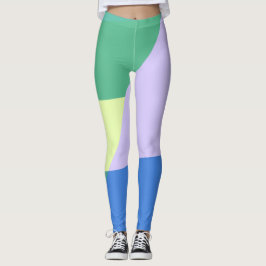 Abstrakter, pastelfarbener Blocklavender grün Leggings