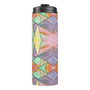 Abstrakter Pastell-Fleckig-Flüssig-Marmor-Geometri Thermosbecher