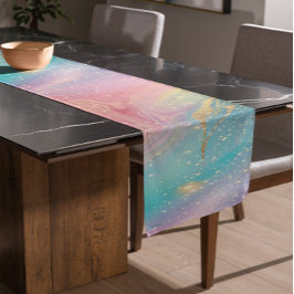 Abstrakter Pastell-Glitzer Nahtloses Muster Kurzer Tischläufer
