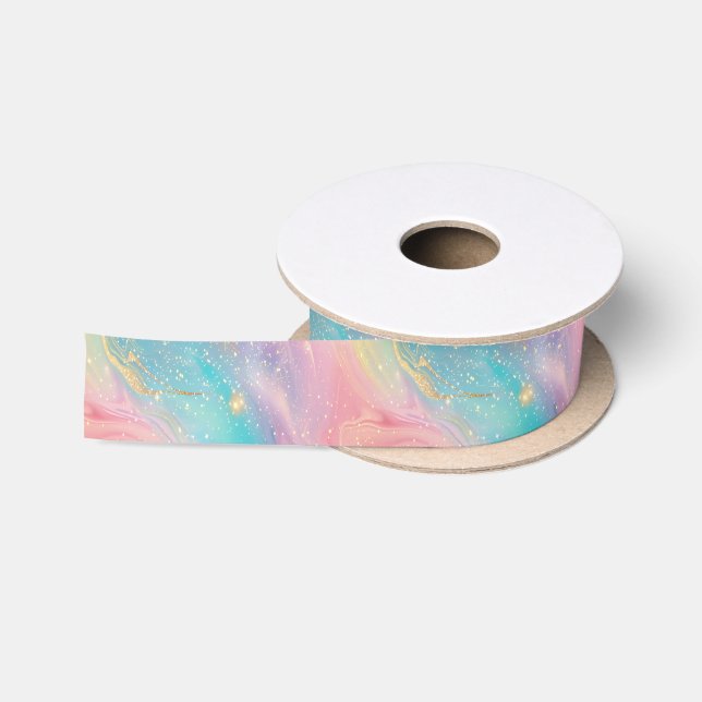 Abstrakter Pastell-Glitzer Nahtloses Muster Satinband (Spule)