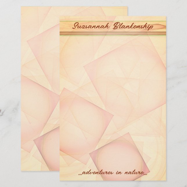 Abstrakter pastellgeometrischer Fliesenhintergrund Briefpapier (Vorne/Hinten)