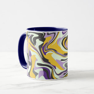 Abstrakter Pastellwirbel mit Gelb und Lila Tasse
