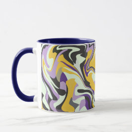 Abstrakter Pastelwirbel mit Gelb und Lila Tasse