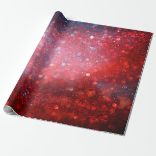 Abstrakter patriotischer Glitzer in Rot und Blau Geschenkpapier