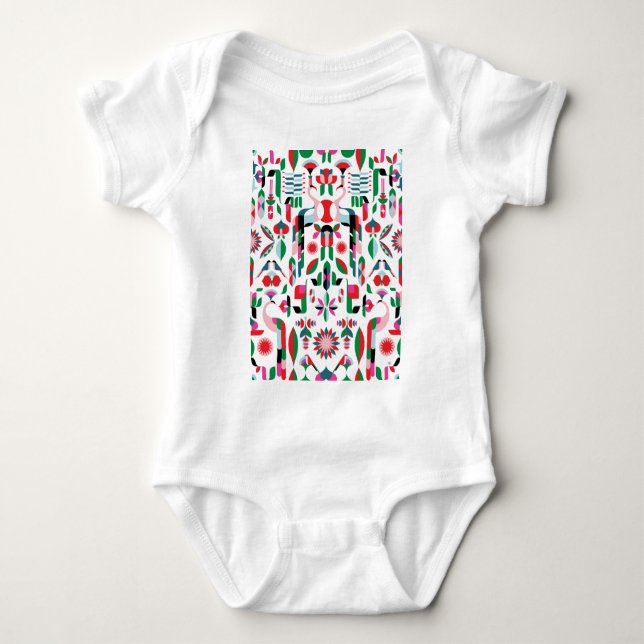 Abstrakter Pfau Baby Strampler (Vorderseite)