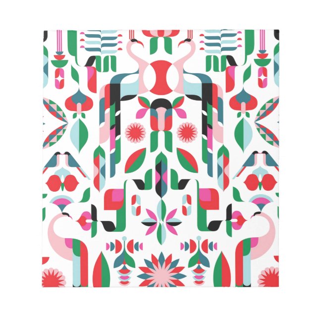 Abstrakter Pfau Notizblock (Vorderseite)