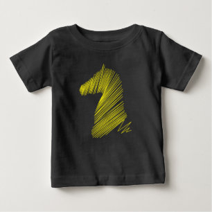 Abstrakter Pferdekopf – Minimalistische Linienkuns Baby T-shirt
