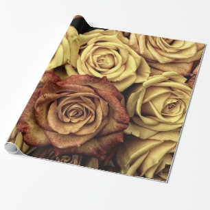 Abstrakter Pfirsich-FarbRosen-Garten-elegantes Geschenkpapier