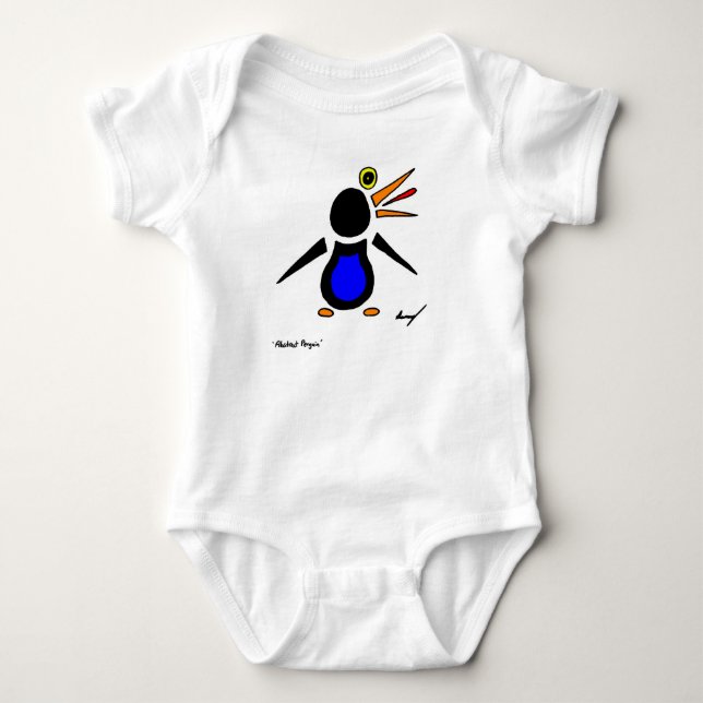 Abstrakter Pinguin Säugling Strampler (Vorderseite)