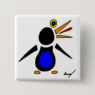 Abstrakter Pinguinquadrat Button