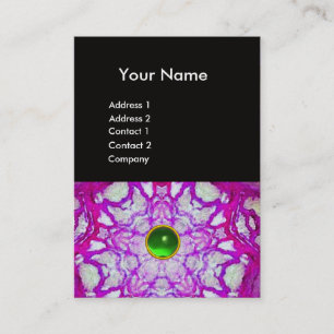 ABSTRAKTER PINK LILA STAR ,GREEN GEMSTONE MONOGRAM VISITENKARTE