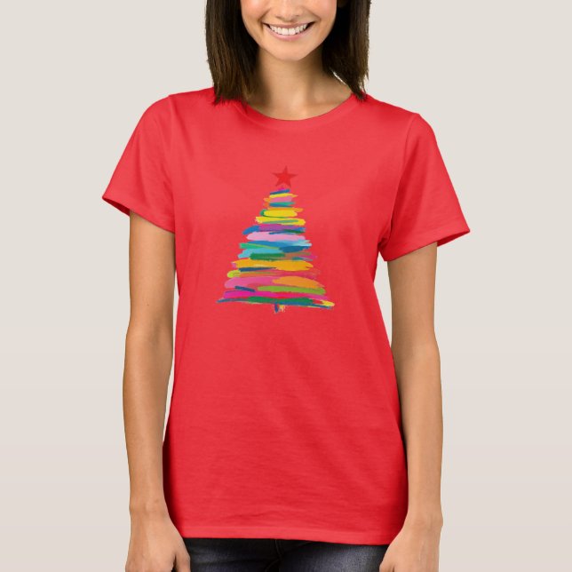 Abstrakter Pinselbaum T-Shirt (Vorderseite)