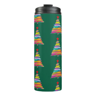 Abstrakter Pinselbaum Thermosbecher