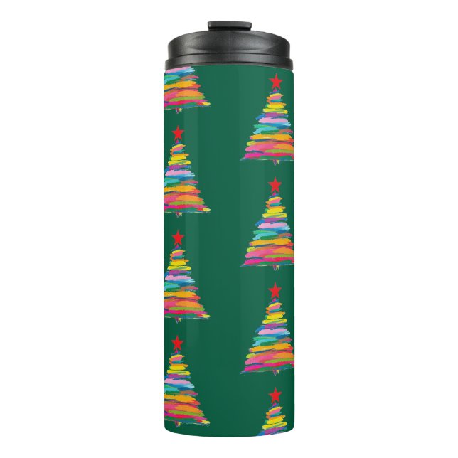Abstrakter Pinselbaum Thermosbecher (Vorderseite)