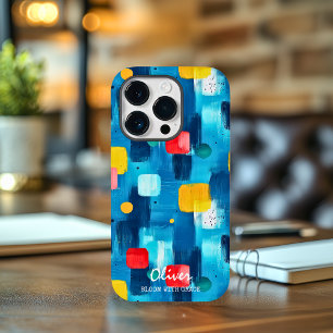 Abstrakter Pinselstrich mit individuellem Namen un Case-Mate iPhone 14 Pro Hülle