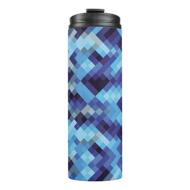  abstrakter Pixelmuster-Hintergrundpixel, abstrakt Thermosbecher (Vorderseite)