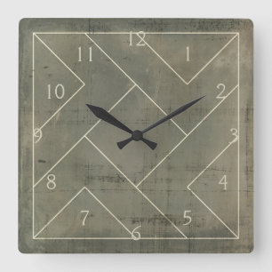 Abstrakter Plan mit geometrischen Formen Quadratische Wanduhr