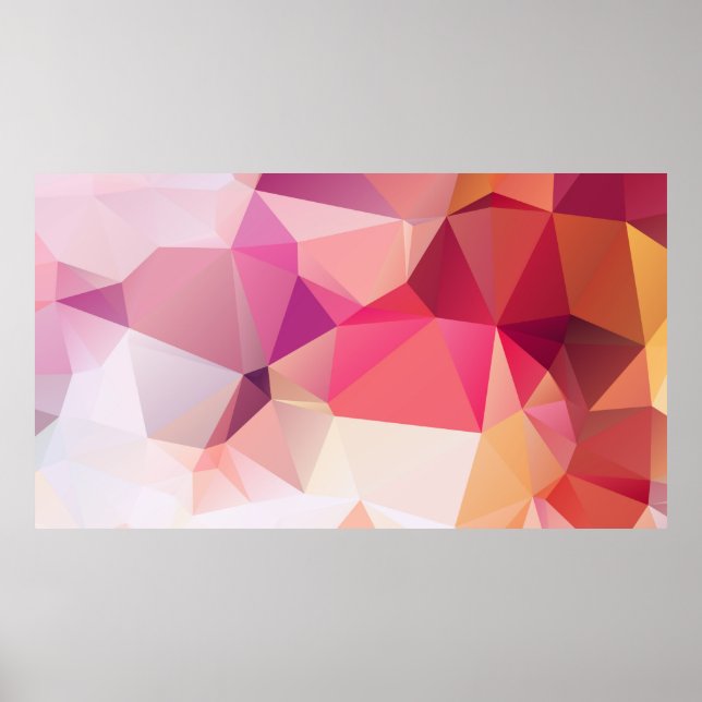 Abstrakter Poly-Hintergrund, Geometrie-Dreieck, m Poster (Vorne)