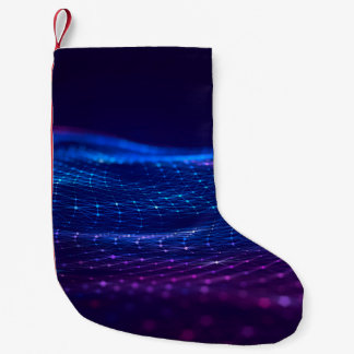 Abstrakter Polygonraum mit dunklem Hintergrund Kleiner Weihnachtsstrumpf