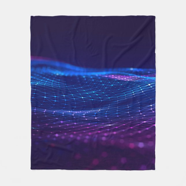 Abstrakter Polygonraum mit dunklem Poly-Hintergrun Fleecedecke (Vorderseite)