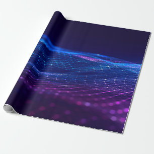 Abstrakter Polygonraum mit dunklem Poly-Hintergrun Geschenkpapier