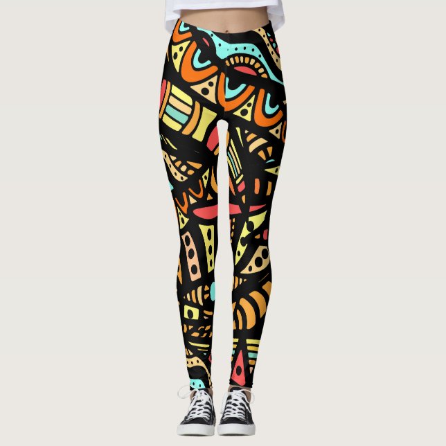 Abstrakter Pop Mode Leggings (Vorderseite)