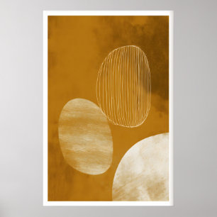Abstrakter Poster mit organischen Formen - Minimal
