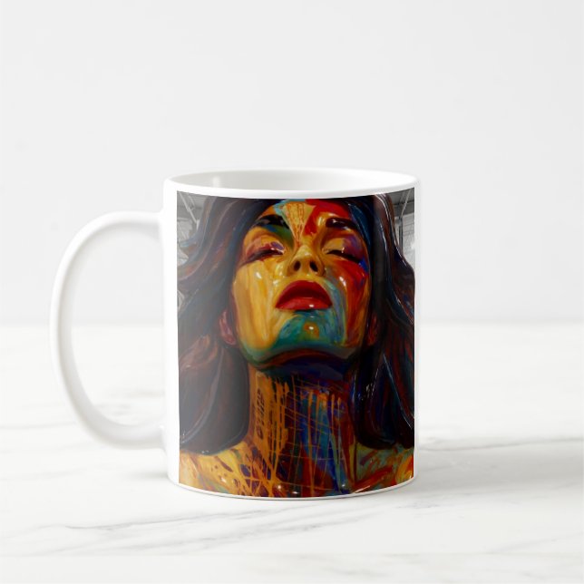 Abstrakter Power Portrait Kaffeetasse (Links)