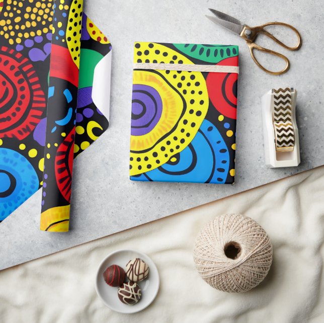 Abstrakter Punkt 4 Geschenkpapier (Kunsthandwerk)