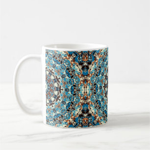 Abstrakter quadratischer Hintergrund. Rundmandalas Kaffeetasse