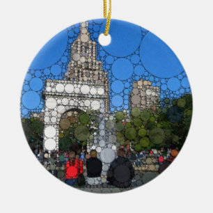Abstrakter quadratischer Park New York Washingtons Keramikornament
