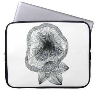 Abstrakter radialer Linienkunst-Blumen-Laptop-Schu Laptopschutzhülle