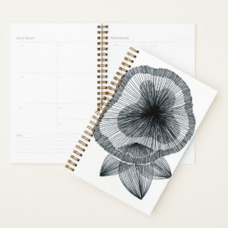 Abstrakter radialer Linienkunst-Blumen-Spiral-Plan Planer