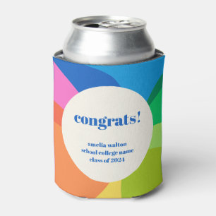 Abstrakter Rainbow Custom Abschluss Herzlichen Glü Dosenkühler