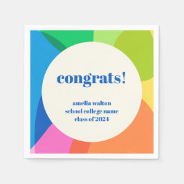 Abstrakter Rainbow Custom Abschluss Herzlichen Glü Serviette