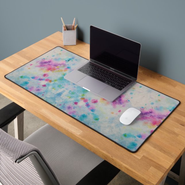Abstrakter Rainbow Paint-Spritzer Schreibtischunterlage (Büro 2)