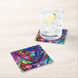 Abstrakter Rainbow Paint-Tropfen Rechteckiger Pappuntersetzer