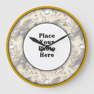 Abstrakter Rauch berahmt Ihr Foto mit der Wall-Uhr Große Wanduhr