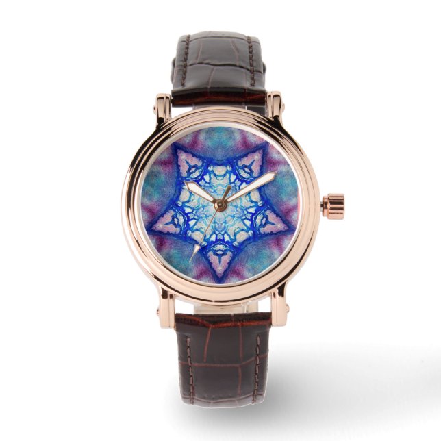 ABSTRAKTER RED BLUE STAR ARMBANDUHR (Vorderseite)