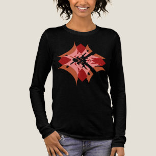 Abstrakter Red Tan Pink Diamant Pop Art Look Tri-Blend Shirt