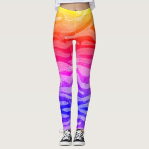 Abstrakter Regenbogen Gelb, Rot, Rosa, Blau Leggin Leggings
