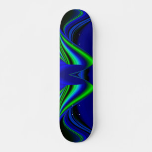 Abstrakter Regenbogen in grün und blau Skateboard
