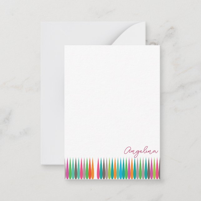 Abstrakter Regenbogen-Individuelle Name Mitteilungskarte (Vorderseite)