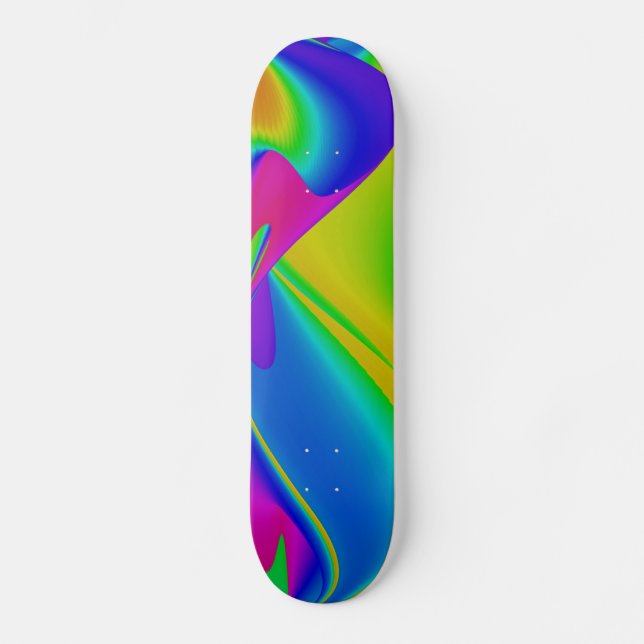 Abstrakter Regenbogen Skateboard (Vorderseite)