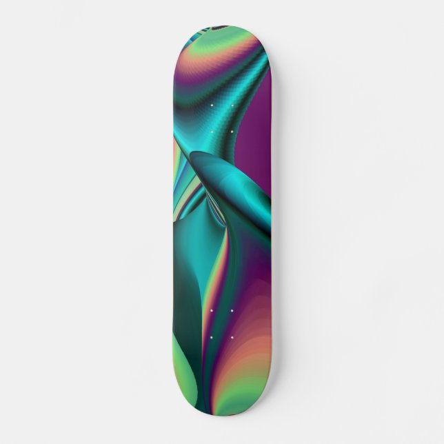 Abstrakter Regenbogen Skateboard (Vorderseite)