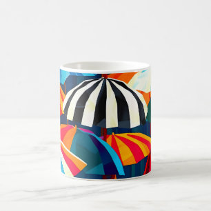 Abstrakter Regenbogen Strand Umbrella Kaffeetasse